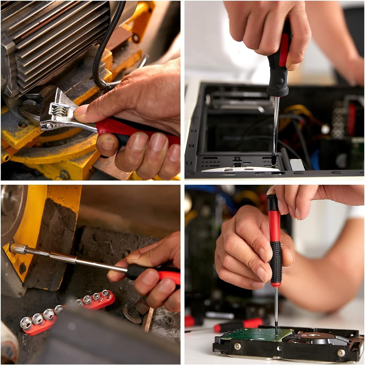 Juego De 16.8V Taladro Inalambrico Electrico y Herramientas Manuales Para Casa