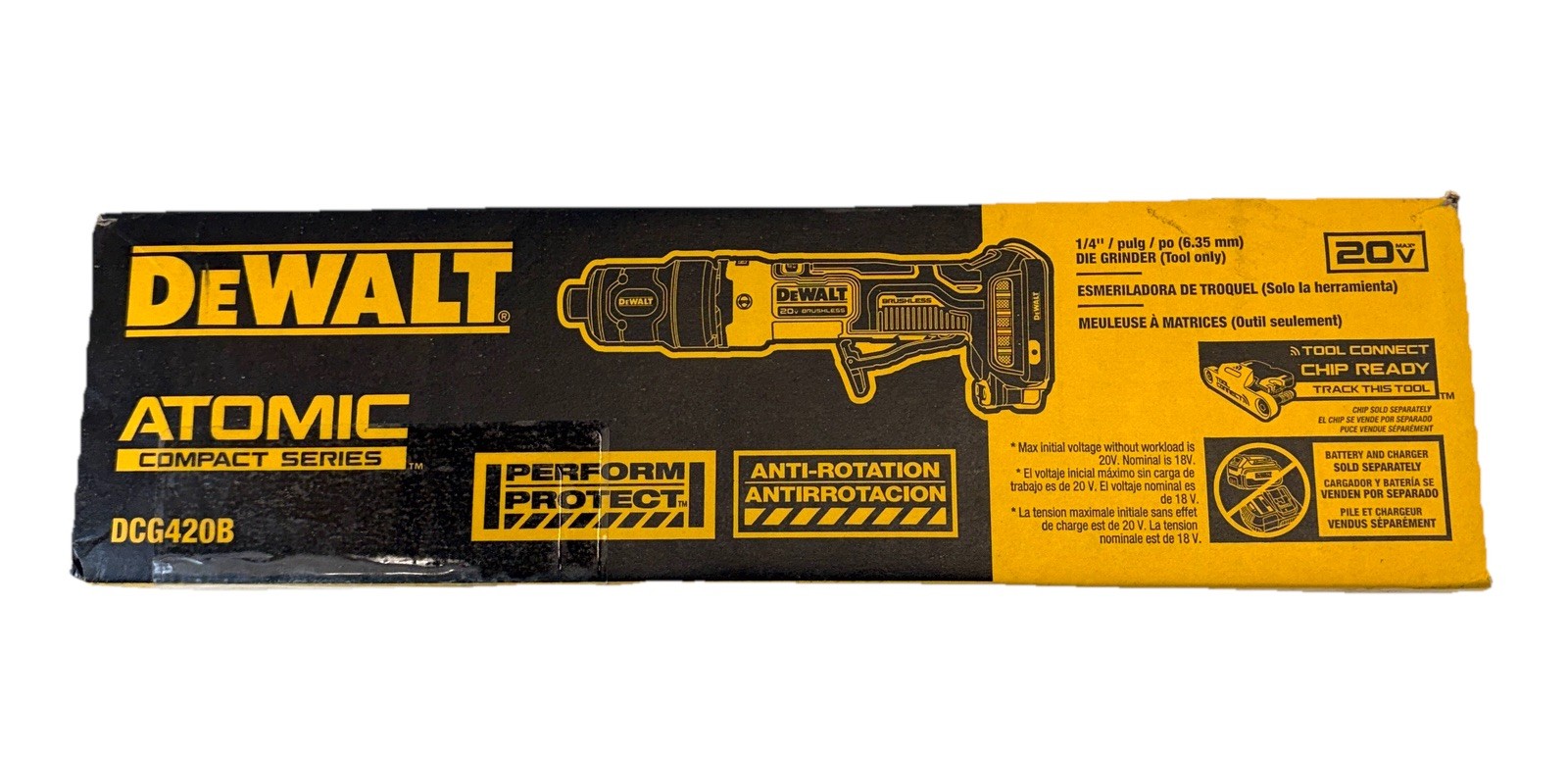 DeWalt Atomic 20V Max 1/4 in Die Grinder W/ Paddle Brushless Tool Only DCG420B