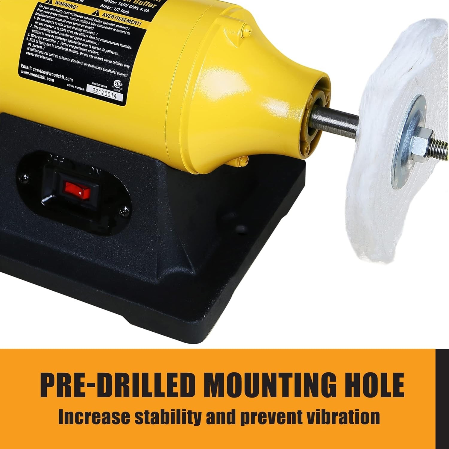 Woodskil 4.0A Bench Buffer Polisher, 6 Inch Jewelry Buffer Polishing Machine