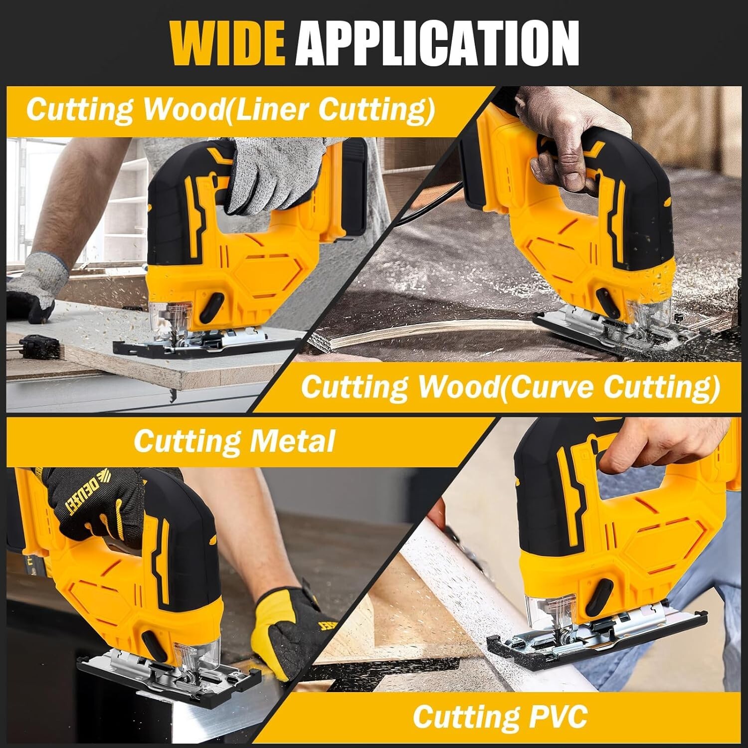 Cordless Jig Saw for Dewalt 20V Battery, Brushless Jig Saw with LED Work Light◎