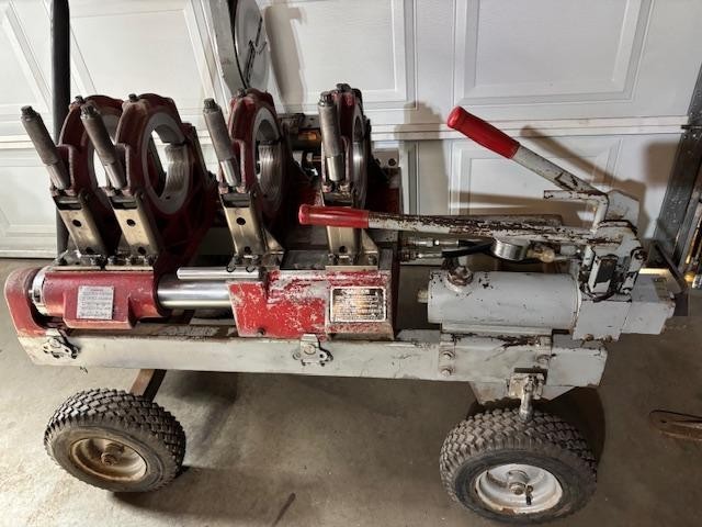 Hydraulic Pipe Fusion Machine w/110v Facing Tool, Heating Plate & Wheeled Cart