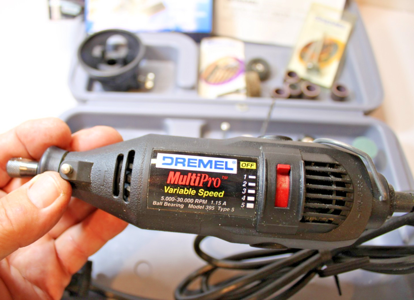 DREMEL MULTIPRO MODEL 395 VARIABLE SPEED 5K-30K RPM Case, Manual, Bits, Wrench