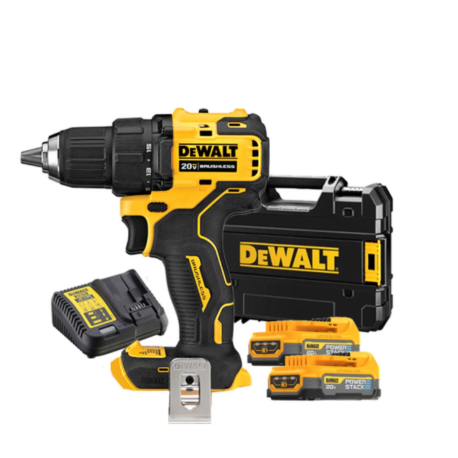 DEWALT DCD708E2T 20V MAX Brushless 1/2&Prime; Drill Driver POWERSTACK 2-Battery Kit