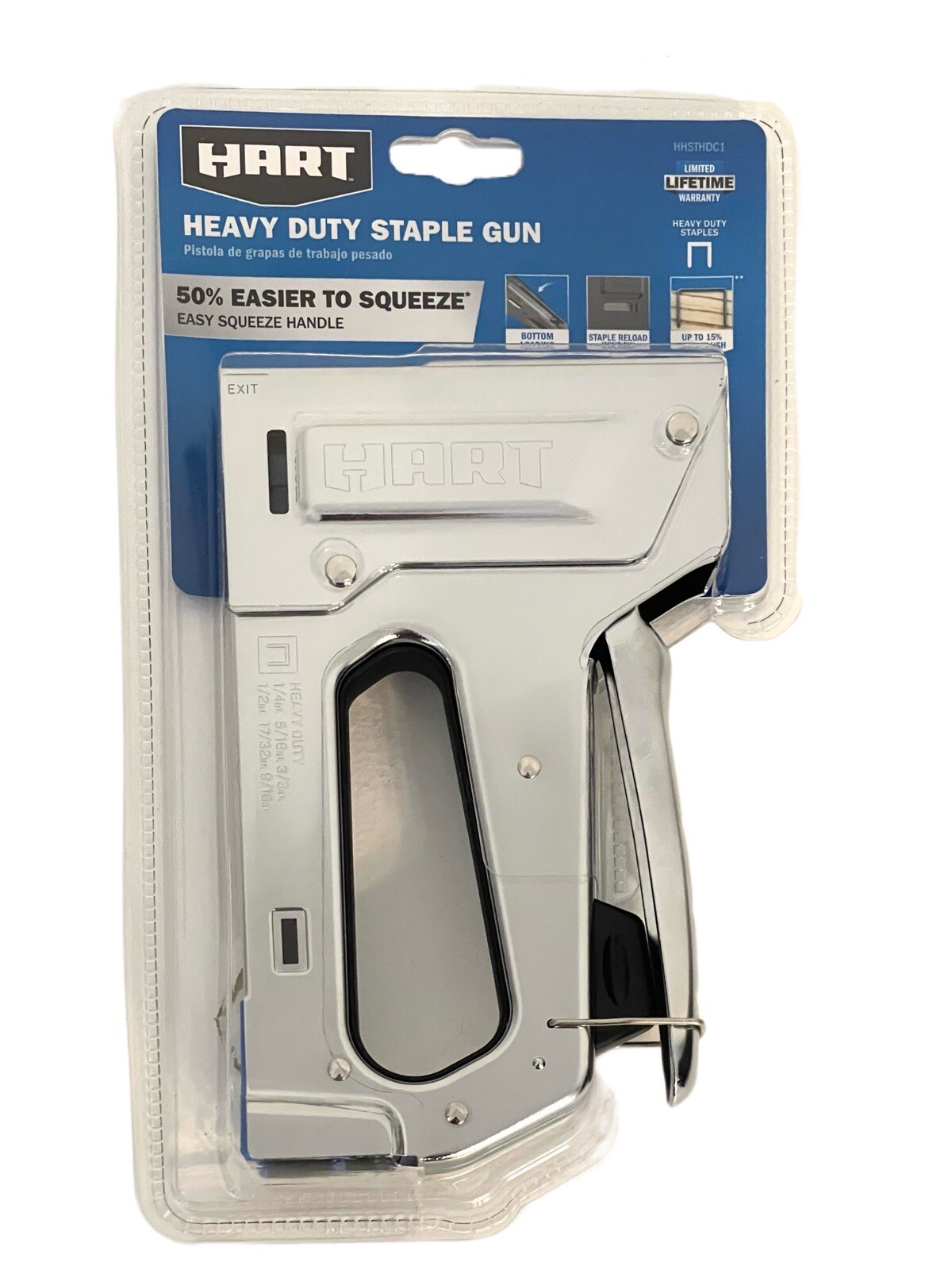 HART Heavy Duty Staple Gun, Handle Lock, Compatible w/ Arrow T50 Staples