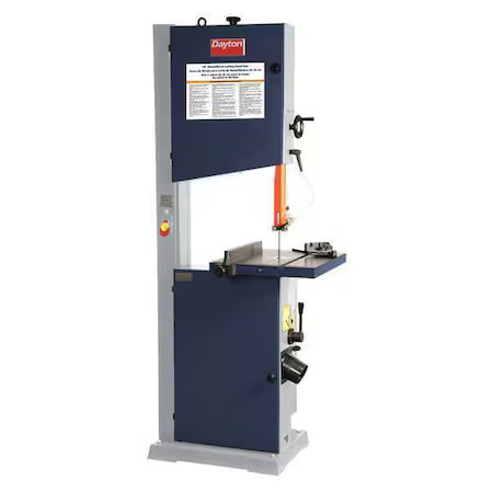 Dayton 49G989 Band Saw, 12&Prime; X 17-3/4&Prime; Rectangle, 12&Prime; Round, 10 In Square,