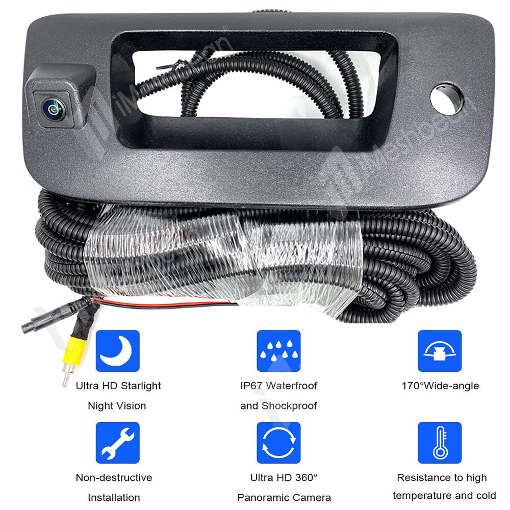 For Chevrolet Silverado/GMC Sierra (07-13) Black Tailgate Handle Backup Camera