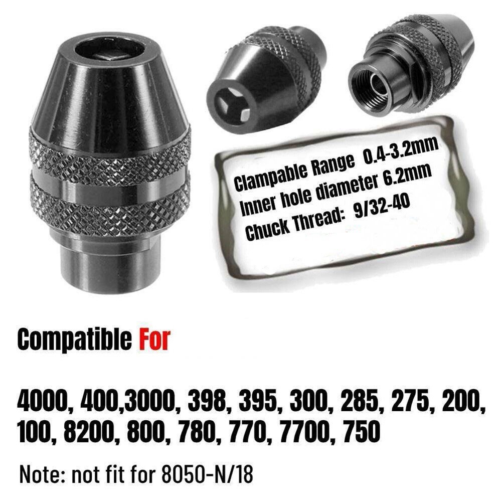 3pc 4486 Multi 0.8-3.2mm Keyless Drill Chuck Rotary Tool for 3000 4000 7700 8200