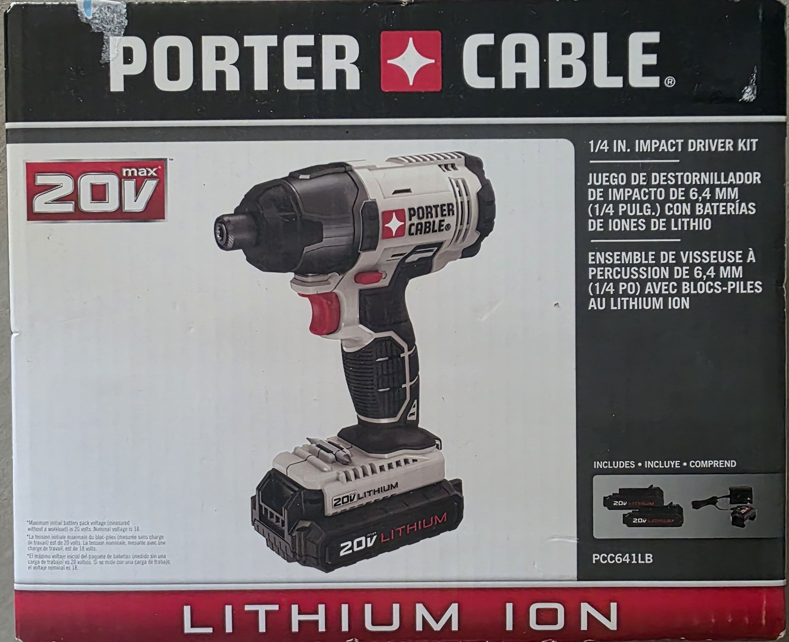 NEW PORTER-CABLE PCC641LB 20V MAX 1/4&Prime; Compact Impact Driver Kit – FREE SHIP