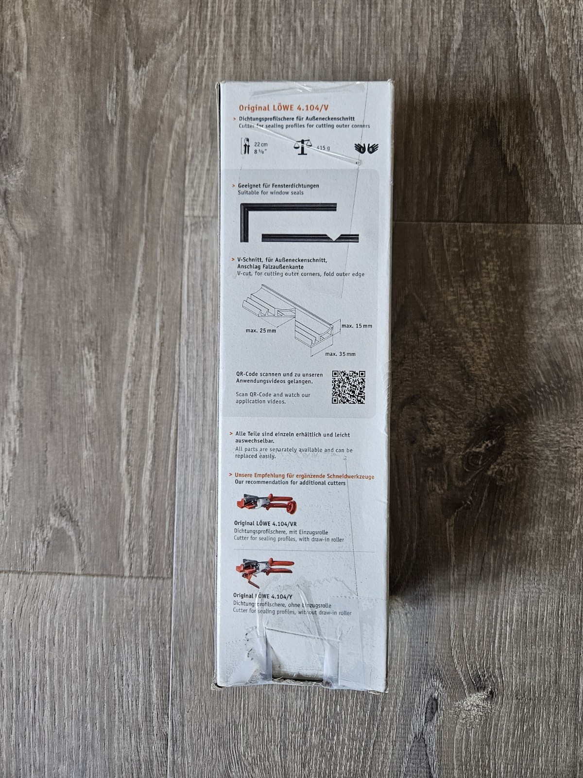 Original Lowe Cutter For Sealing Profiles 4.104/V New Open Box