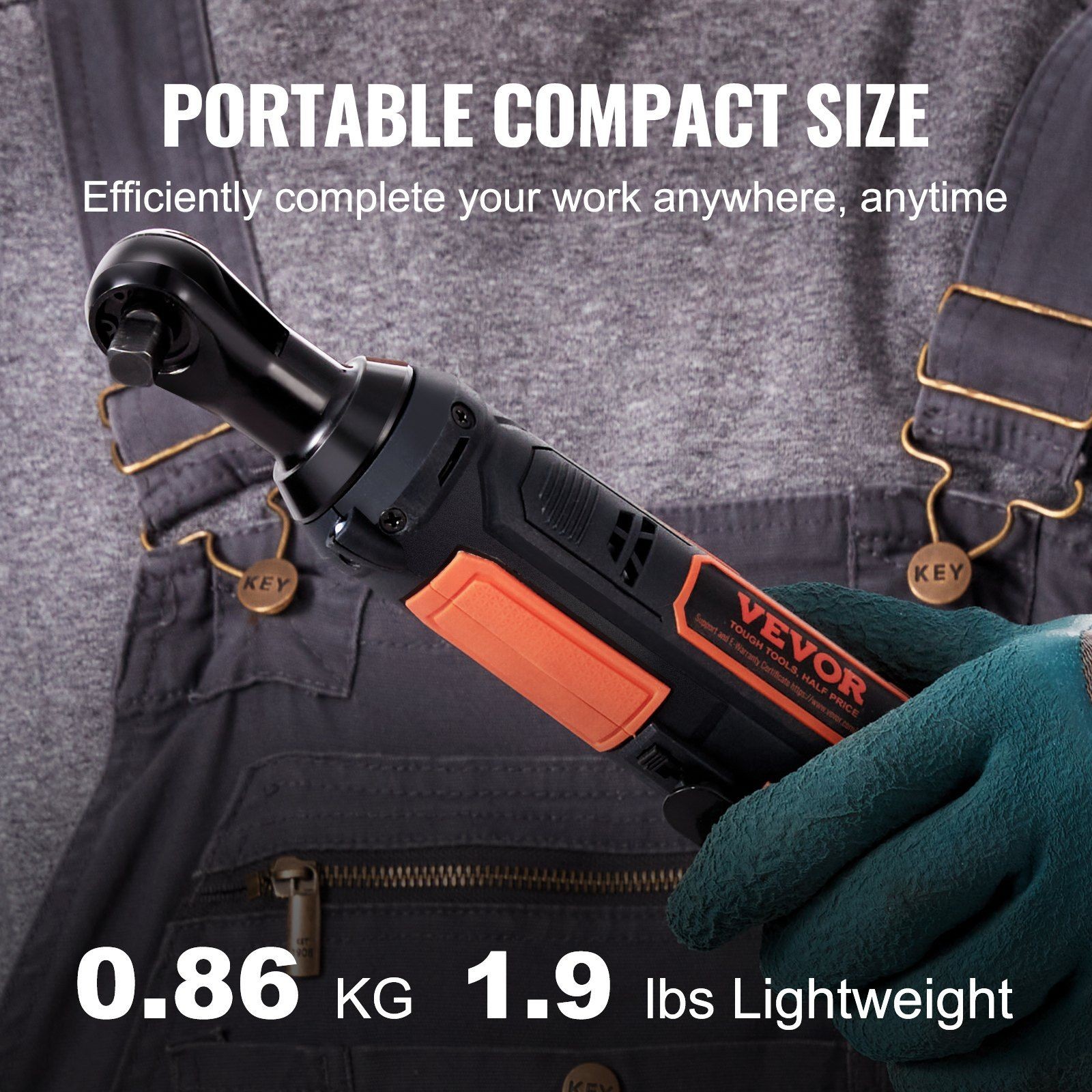 12V 3/8&Prime; Cordless Ratchet Wrench 33Ft-lbs Torque Built-in LED Light