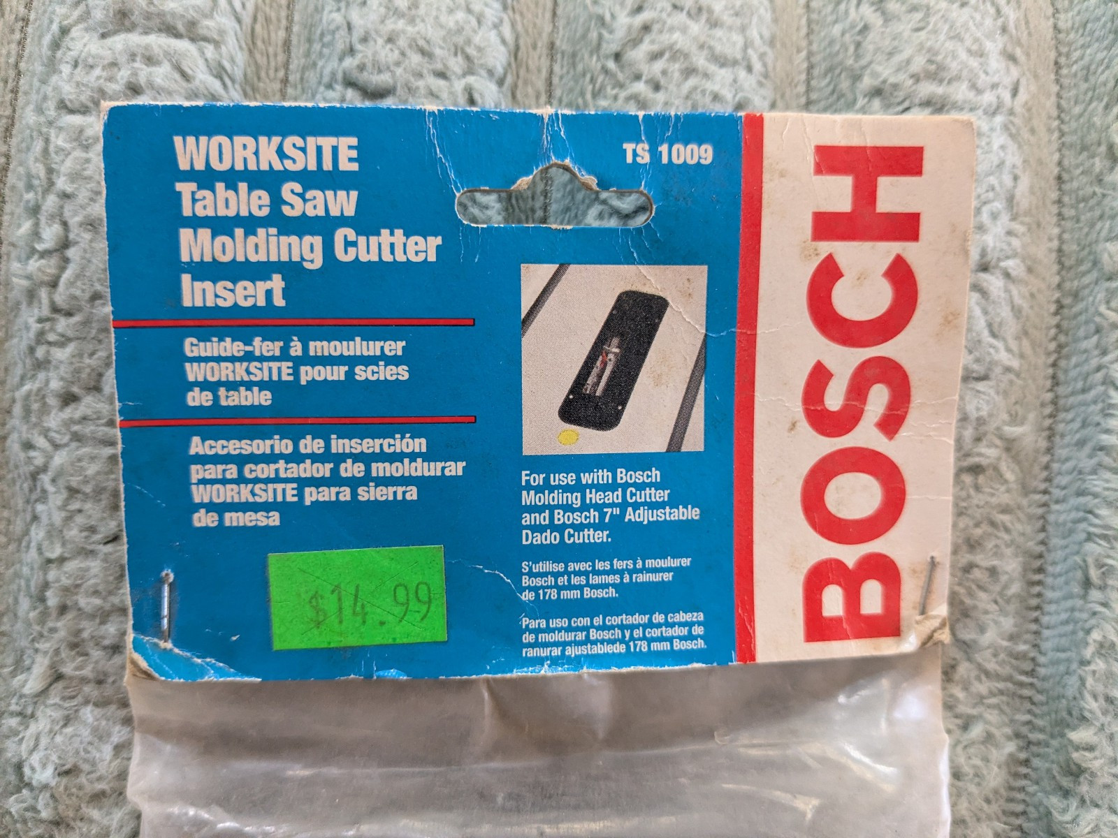 Bosch TS1009 Worksite Table Saw Molding Cutter Insert