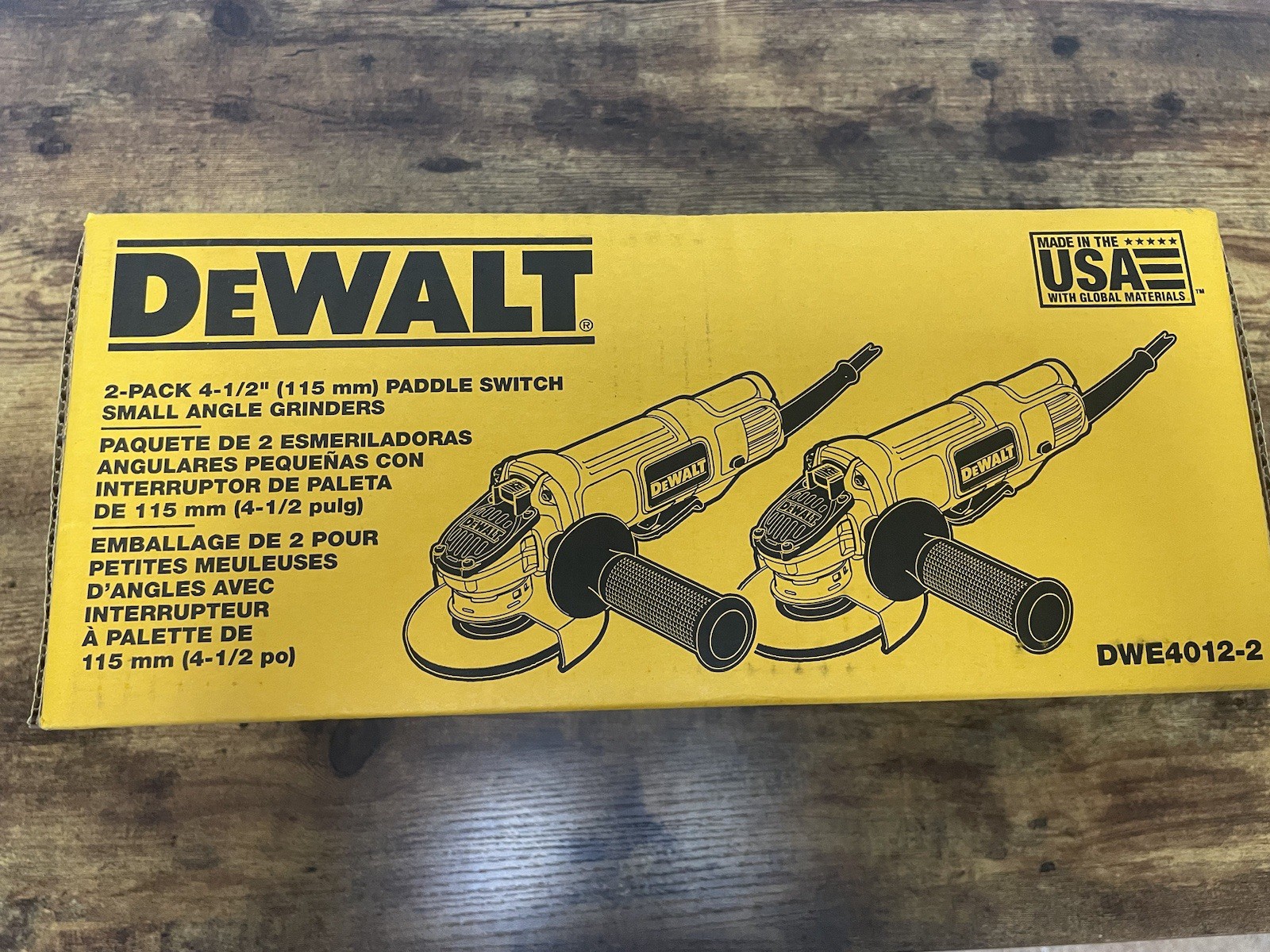 DEWALT DWE4012-2 Corded Small Angle Grinder Paddle Switch 2 Pack 4.5&Prime;