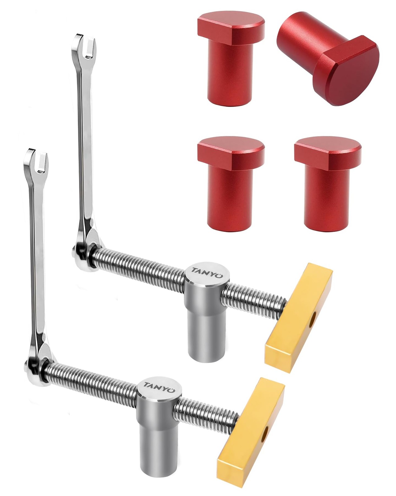 TANYO Bench Dog Clamp, 3/4 » Hole Clamps for Woodworking, 19mm Yellow Red