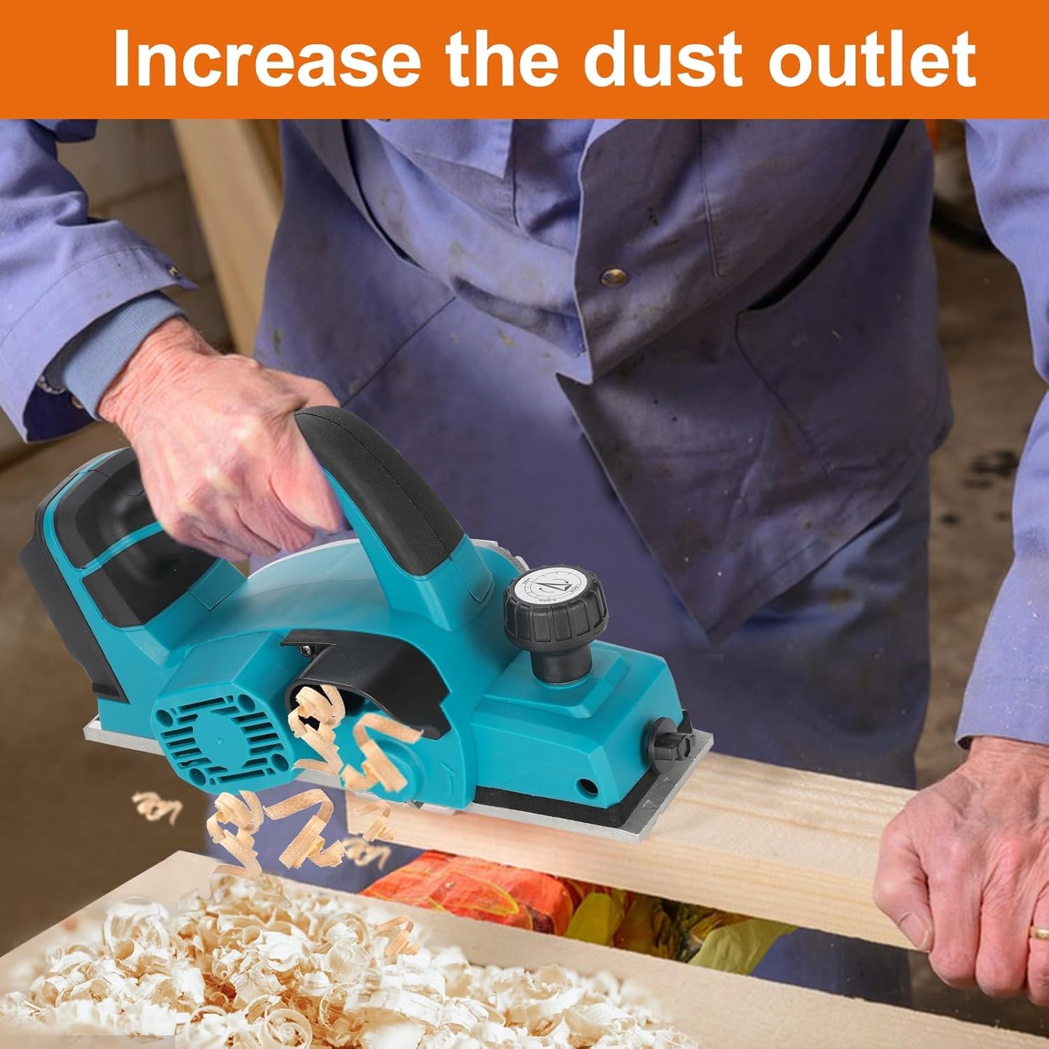 3-1/4-Inch Cordless Electric Hand Planer – Compatible with Makita 18V Battery