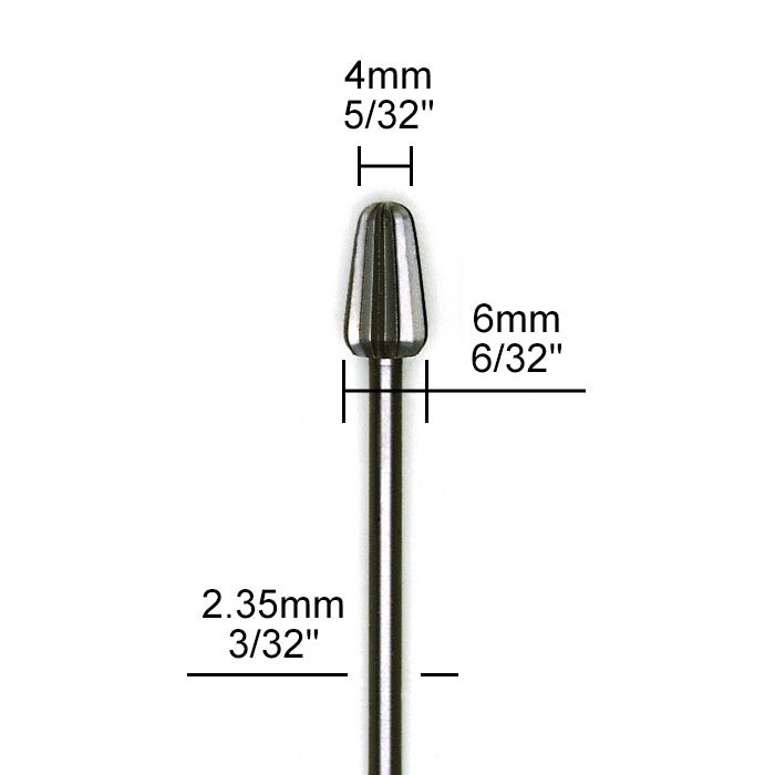 Tungsten vanadium cutter, rounded cone, 2 pcs., Ø 5/32&Prime; + 15/64&Prime;