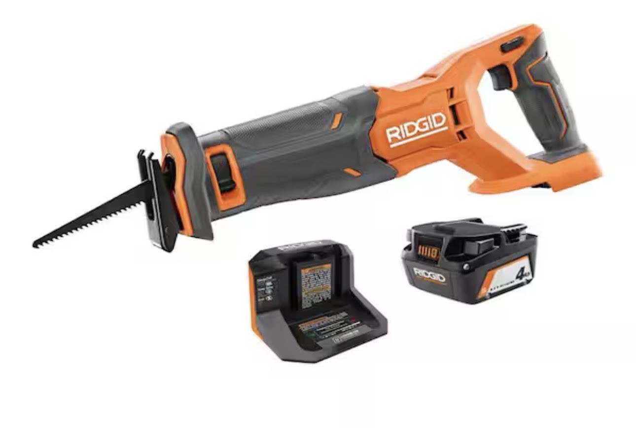 NEW RIDGID R8646K 18V Cordless Reciprocating Saw Kit w/ 4.0 Ah Battery & Charger