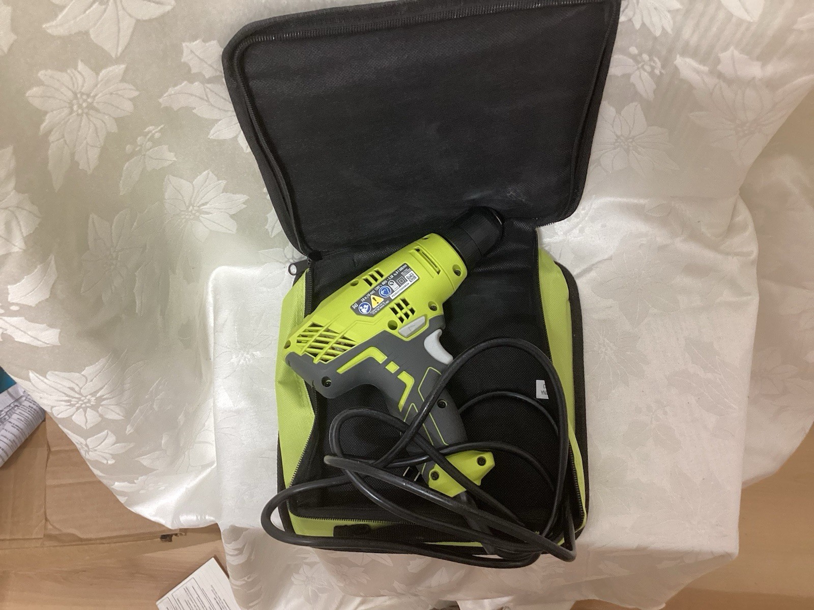 New Ryobi D43K Drill/Driver, Corded Electric, Case, Green/Black T179-2118
