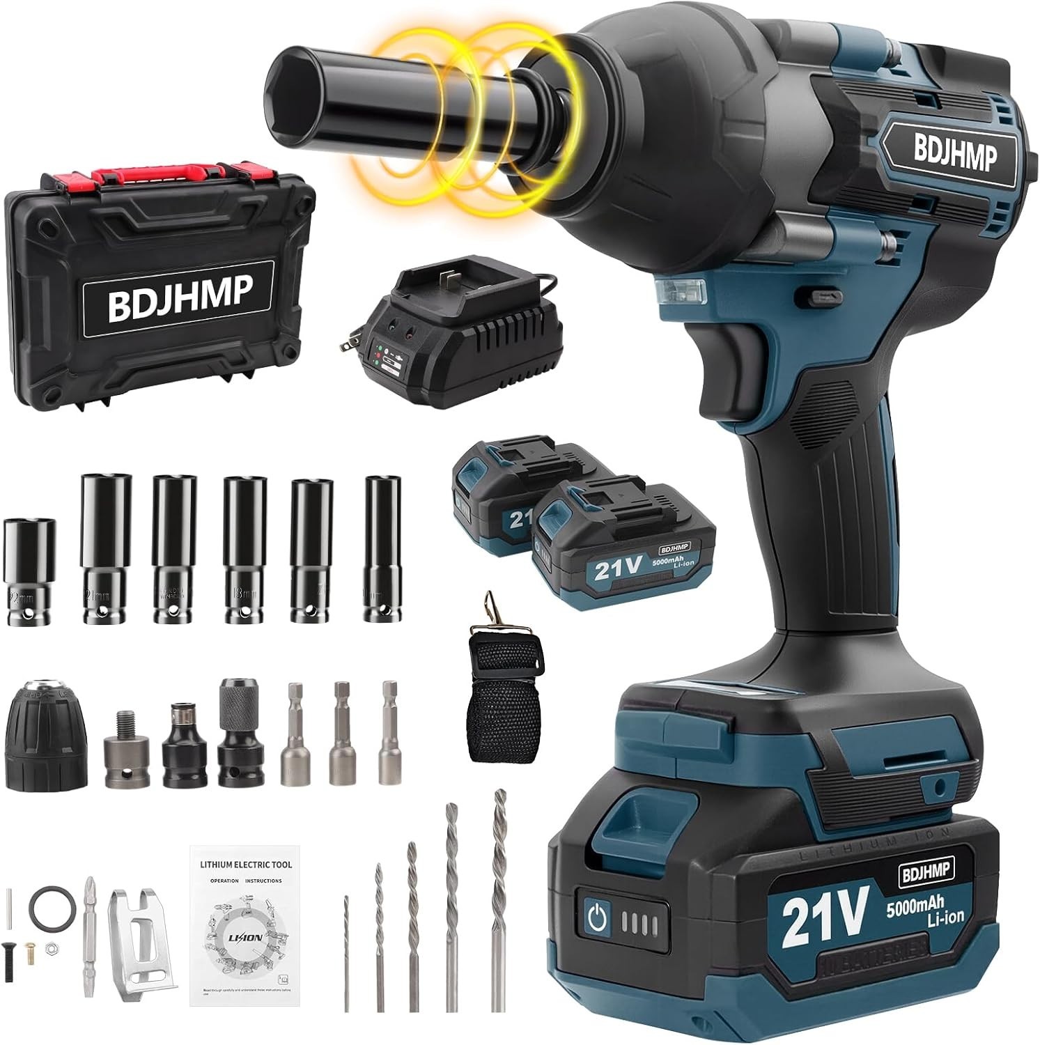 Cordless Impact Wrench 1/2 Inch Compatible with Makita Battery 1700FT-LBS H….
