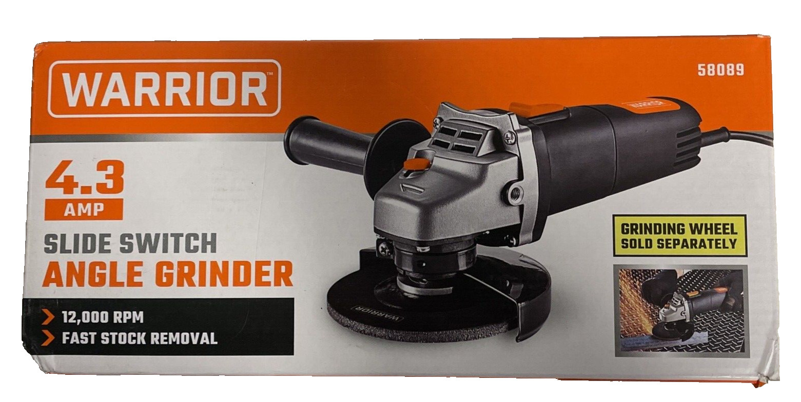 NEW BOX, WARRIOR™ 4.3 Amp, 4-1/2&Prime; Angle Grinder & 5 in. Cut & Grind Wheel Bx 10