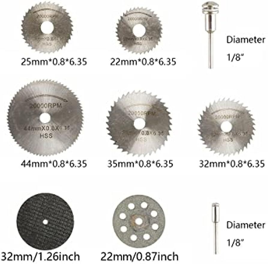 32Pcs Cutting Wheel Set Drill for Dremel Rotary Tool Accessories w/ 1/8&Prime; Mandrel