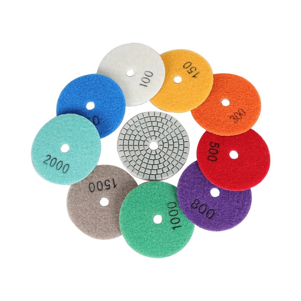 11 Pieces 3 Inch Diamond Polishing Pads Kit For Granite Marble Stone Polishing