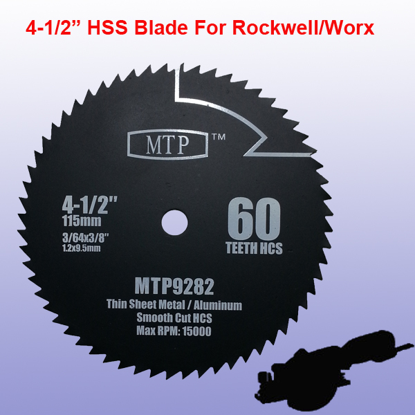 3x 4-1/2 inch Metal Wood Tile Saw Blade for ROCKWELL RK3441K WORX WX429L Compact