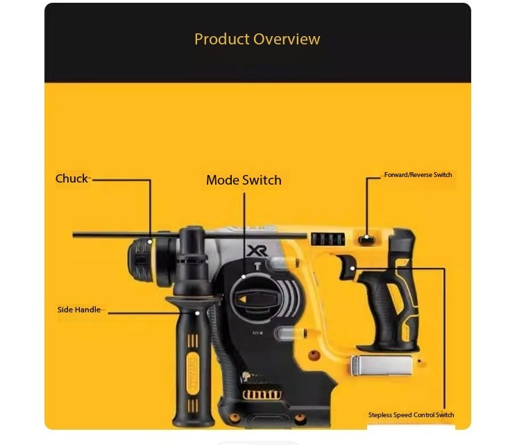 DCH172/273 Compact Triple-Function 20 Concrete Drilling Hammer Drill