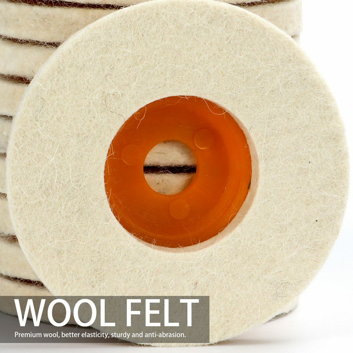10 Pack 4&Prime; Wool Polishing Discs for Angle Grinder Finishing Wheel Buffing Pads