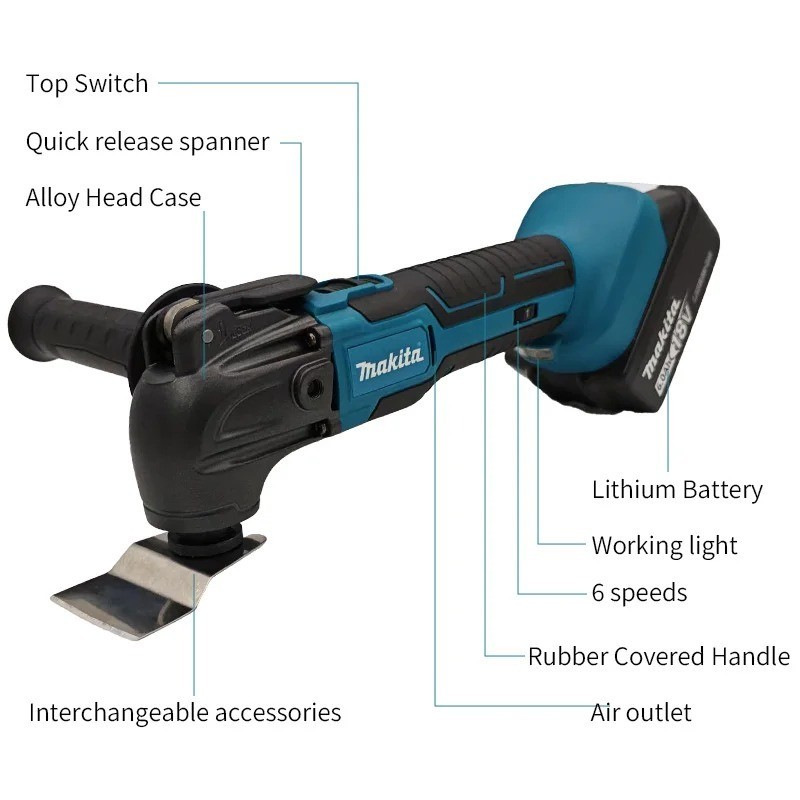 Makita 18V Brushless Quick-Release Oscillating Multi-Tool & Electric Trimmer