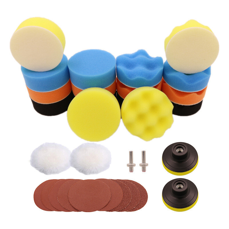 31PCS Foam Drill Polishing Pads Kit Car Hub Waxing Buffing Wheel Polisher 3&Prime;