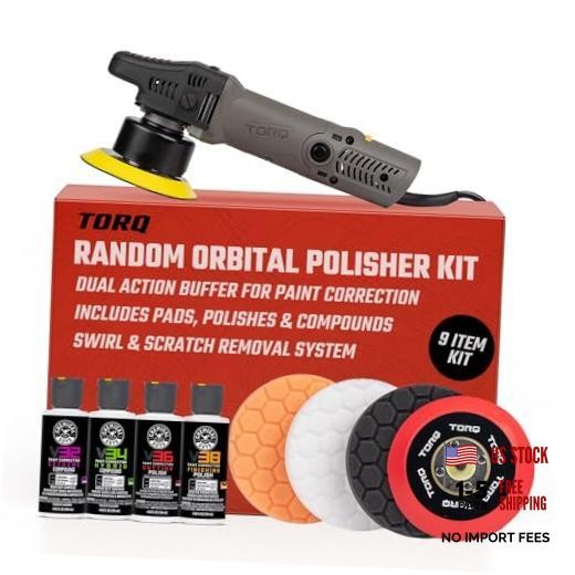 TORQX Random Orbital Polisher, Pads, Polishes, and Compounds Kit – 9 ITEM KIT