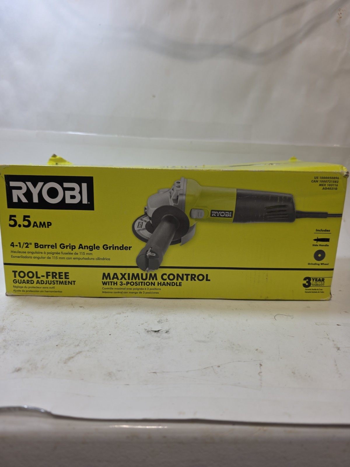 RYOBI AG4031G 5.5 Amp 4-1/2&Prime; Corded Barrel Grip Angle Grinder