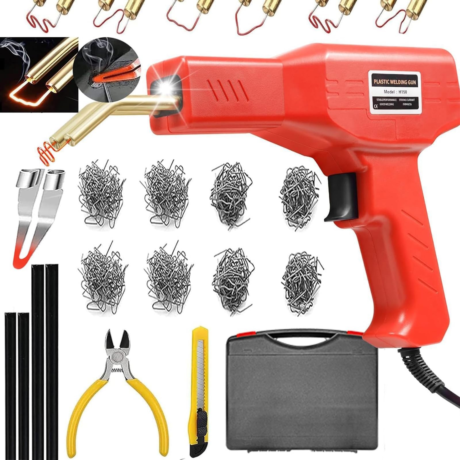 Plastic Welder,2 in 1 Plastic Welding Repair Kit with 1000pcs Hot Staples,4pc…