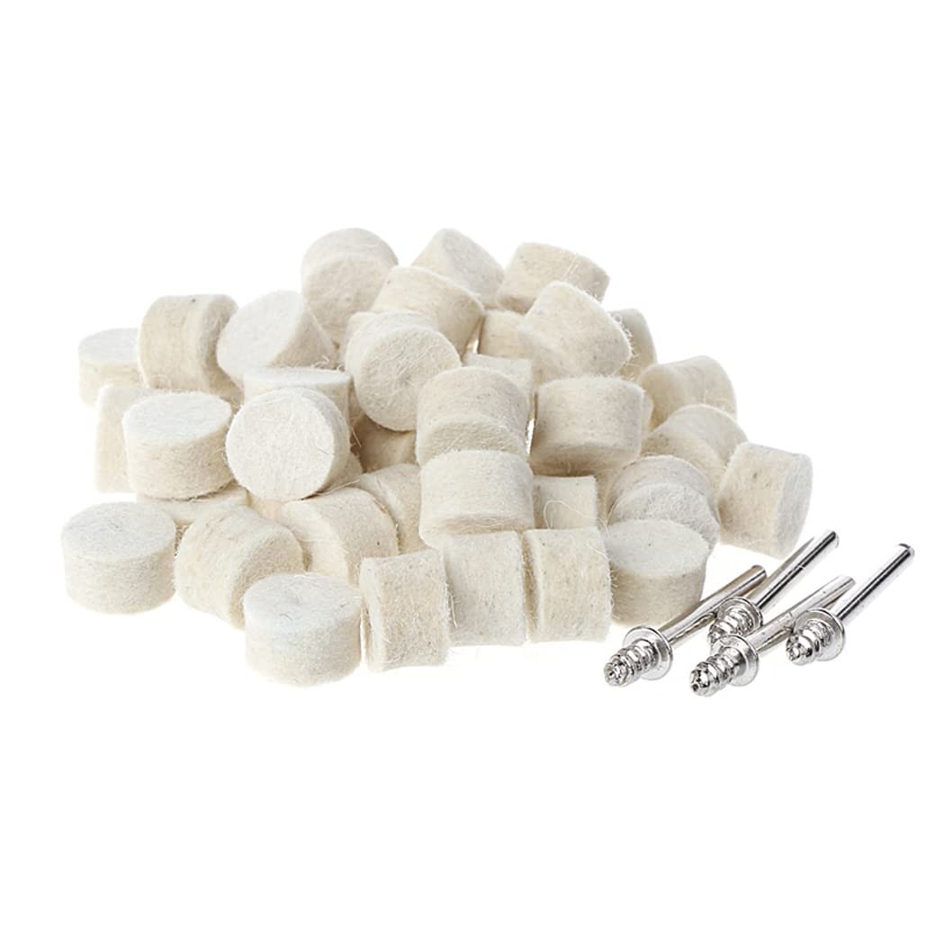 Luo ke 60 Pcs Wool Felt Polishing Pads Quickly Changed Buffing White