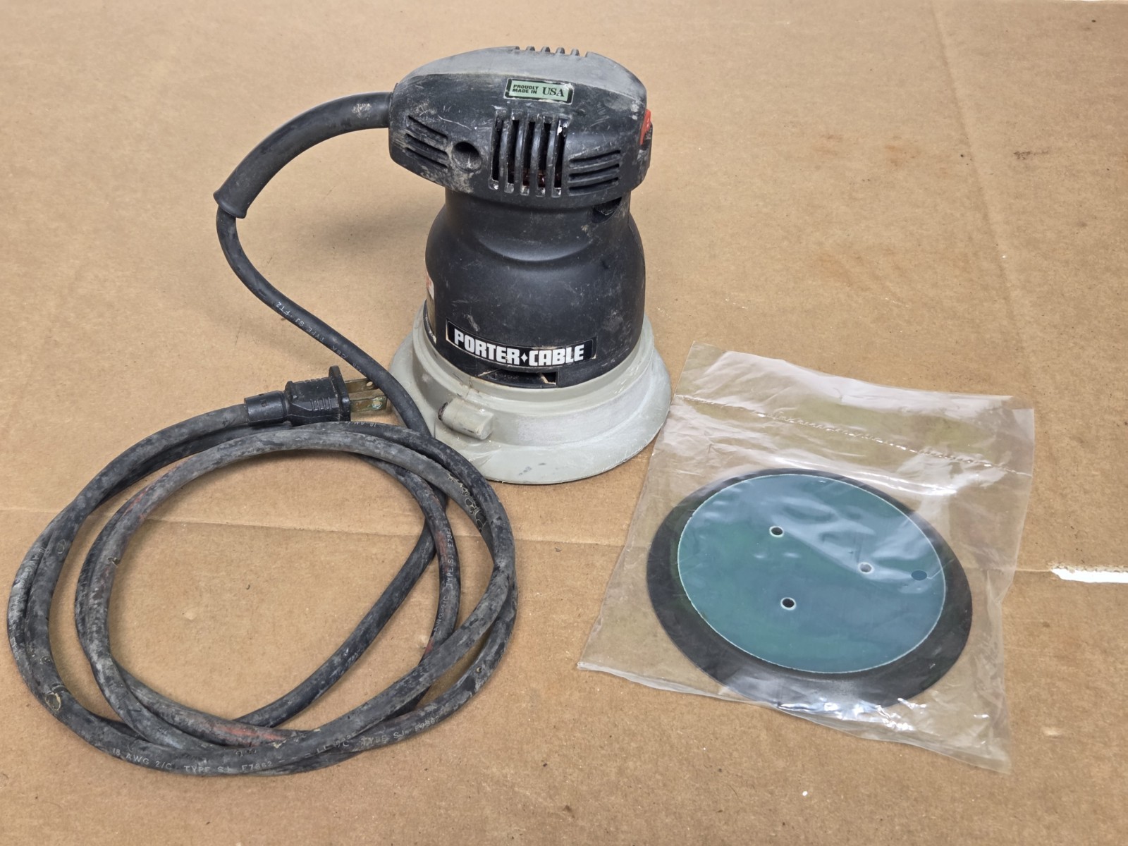 PORTER CABLE 332 Type 2 5&Prime; Random Orbit Sander Quicksand 120V 12000 OPM New Pad