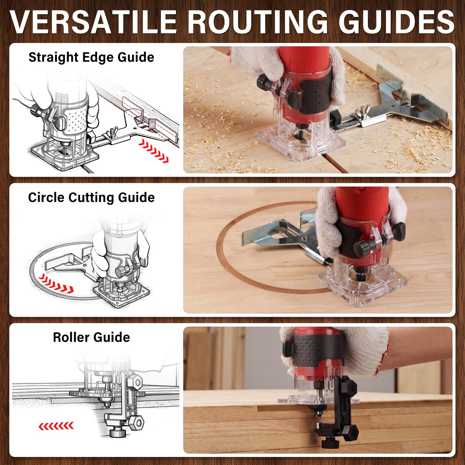 Wood Router, 6.5Amp 1.25HP Wood Routers for Woodworking, 800W Hand Wood Route…