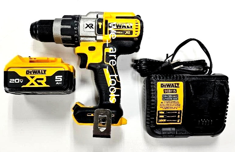 DeWalt DCD996 1/2 Hammer Drill, 1) DCB205 Battery, Charger 20V Max XR 20 Volt