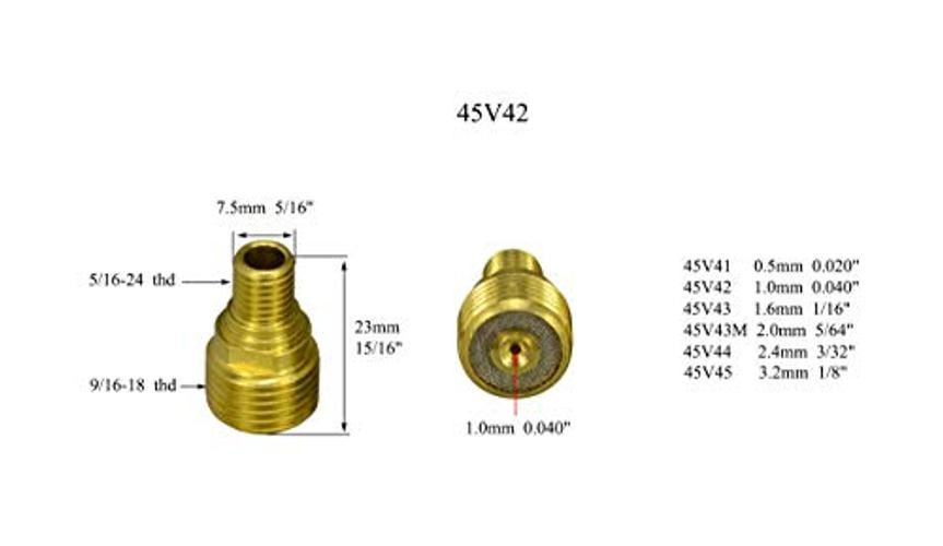 TIG Gas Lens Collet Bodies 13N 45V Quartz Nozzle 53N kit | Glass Cups 39pcs