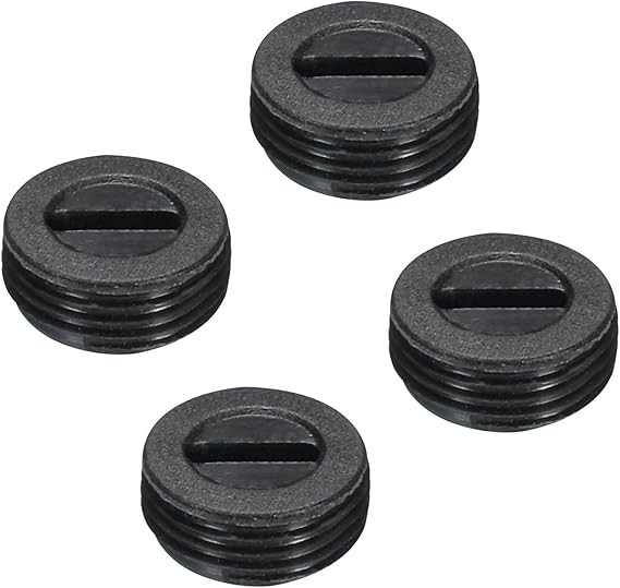 4 PC Carbon Brush Holder Caps Motor Brush Plastic Cover Thread Black 13mm OD