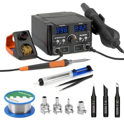 820W Digital Soldering Station Kit – 2 In 1 Hot Air Rework Upgraded Orange