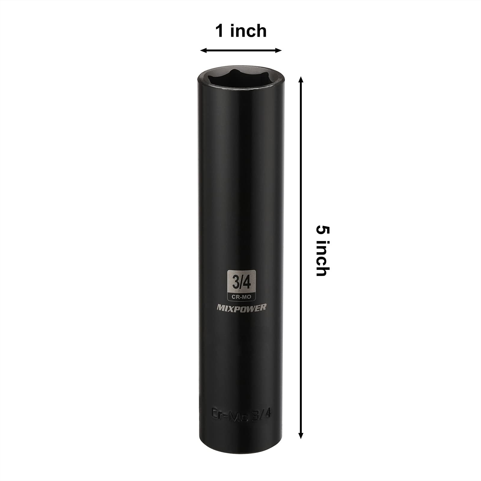 MIXPOWER 1/2&Prime; Dr. x 3/4-inch Extra Long Deep, 6 Point Impact 3/4&Prime;(1PCS)