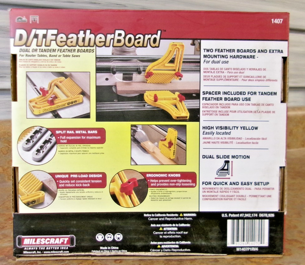 Dual/Tandem Feather Board for Routers, Table Saws and Band Saws