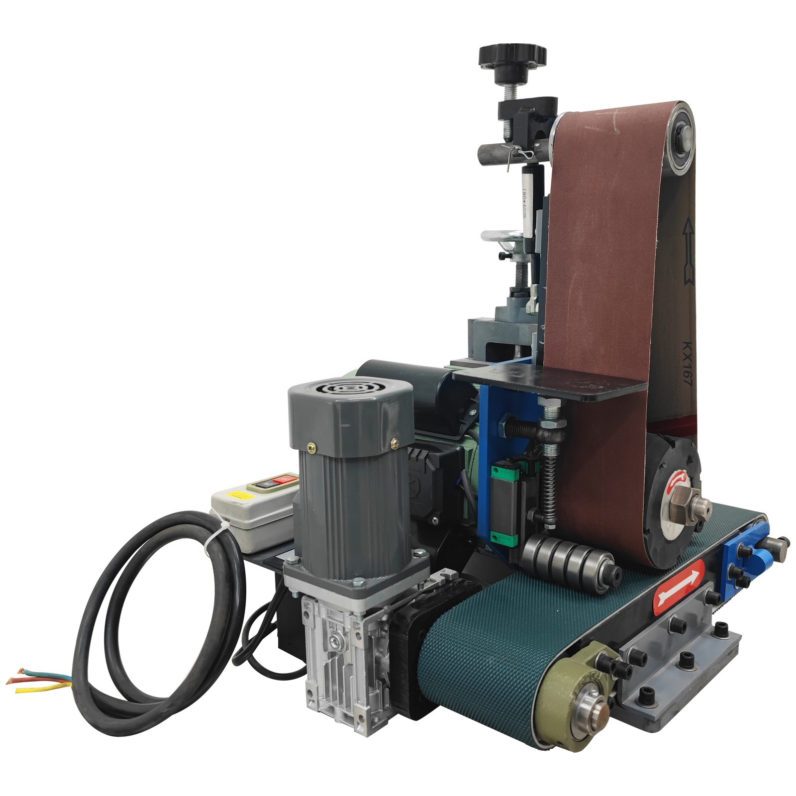 220V Variable Speed Flat Surface Polisher Sharpener Deburring Machine for Metal
