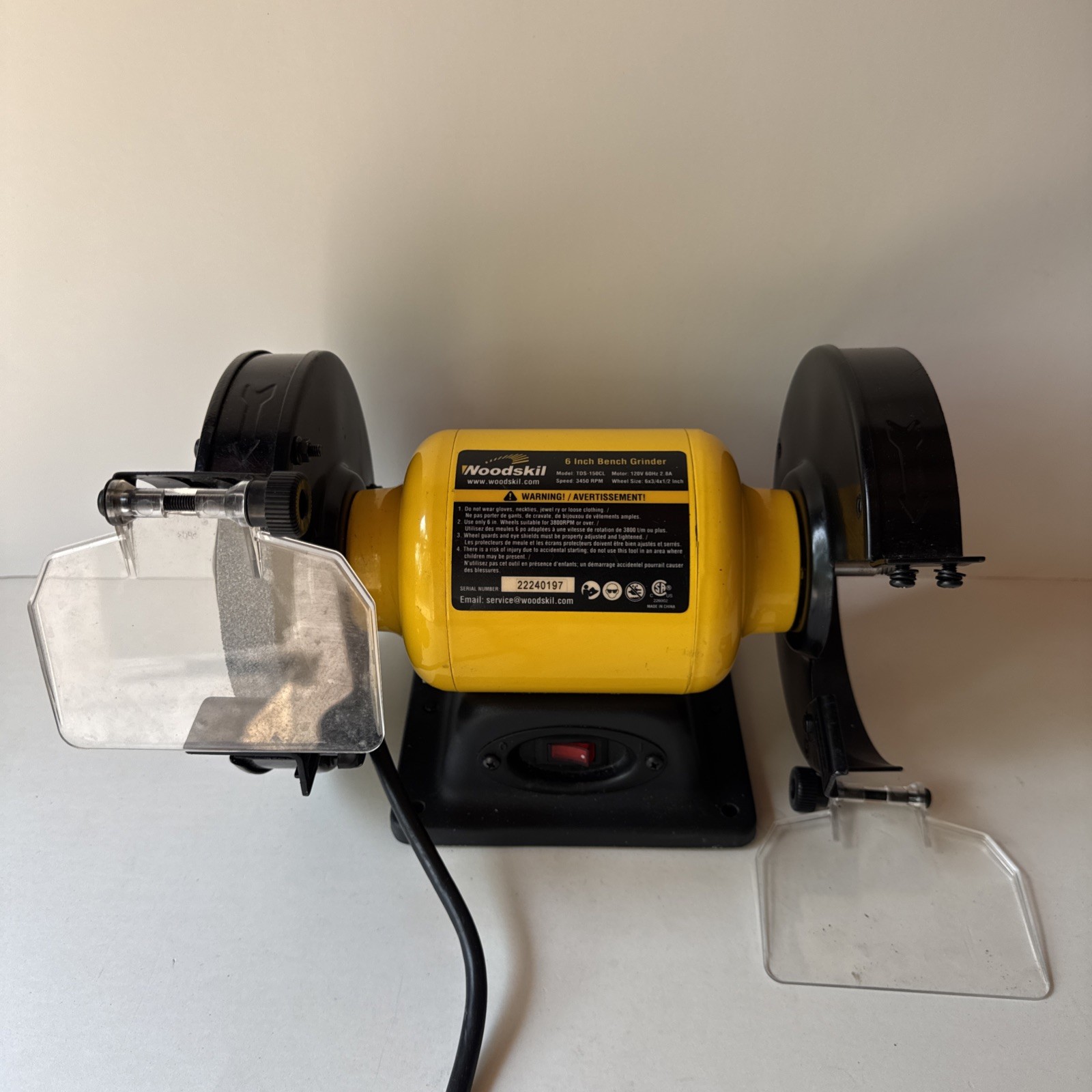 Woodskil 2.8A 1/2HP 6Inch High-Speed Bench Grinder, Table Grinder for Sharpening
