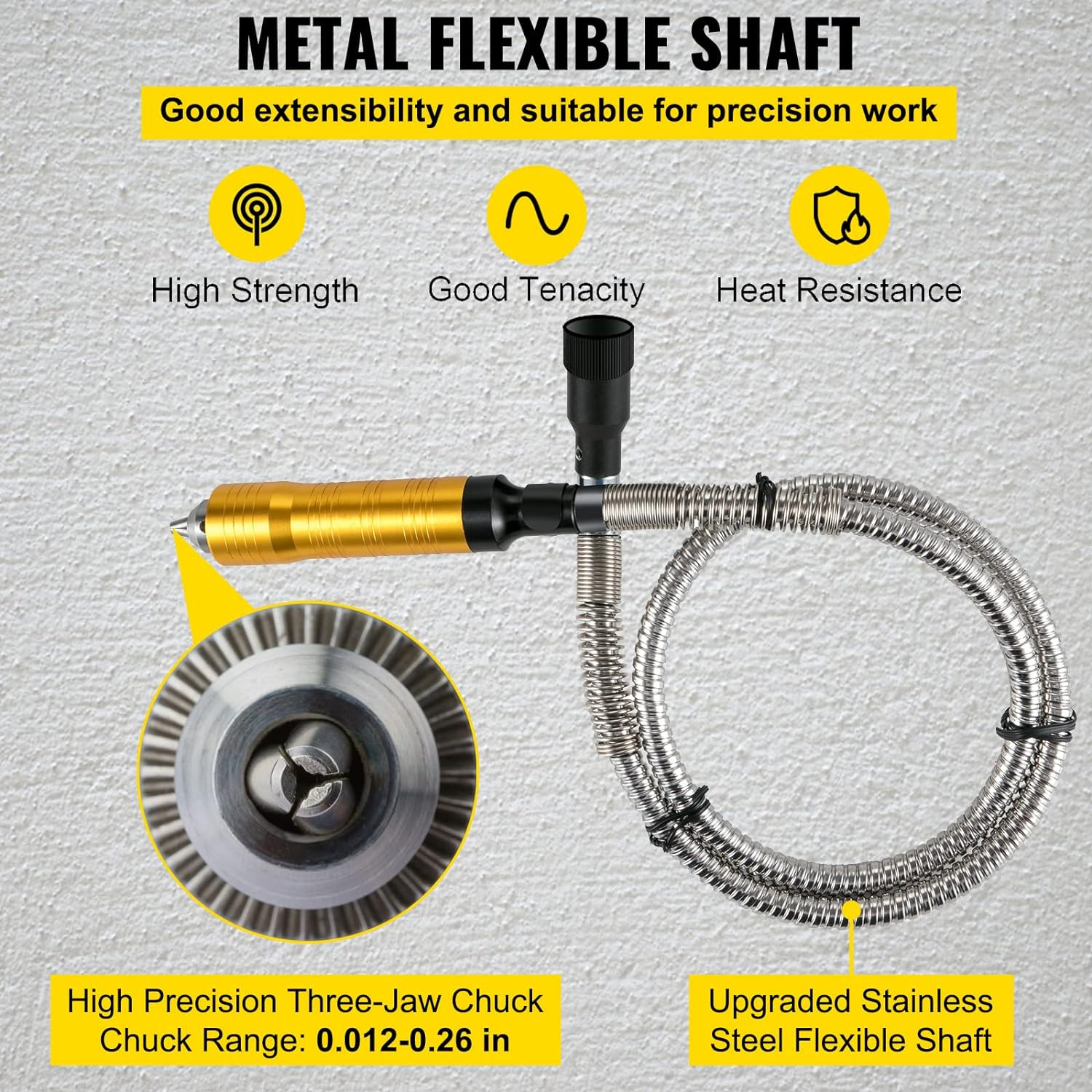 Flex Shaft Grinder 780W Rotary Tool 500-23000RPM Rotary Carver with 1/4&Prime; 3-Jaw C