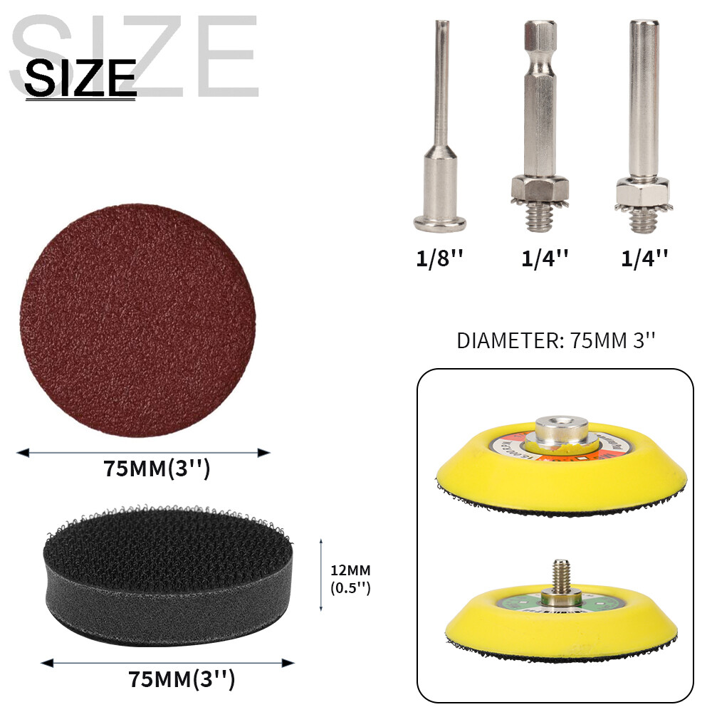 106Pcs 3&Prime; Sanding Discs Pads 80-3000# Hook & Loop Sandpaper+Sanding Sponge Block
