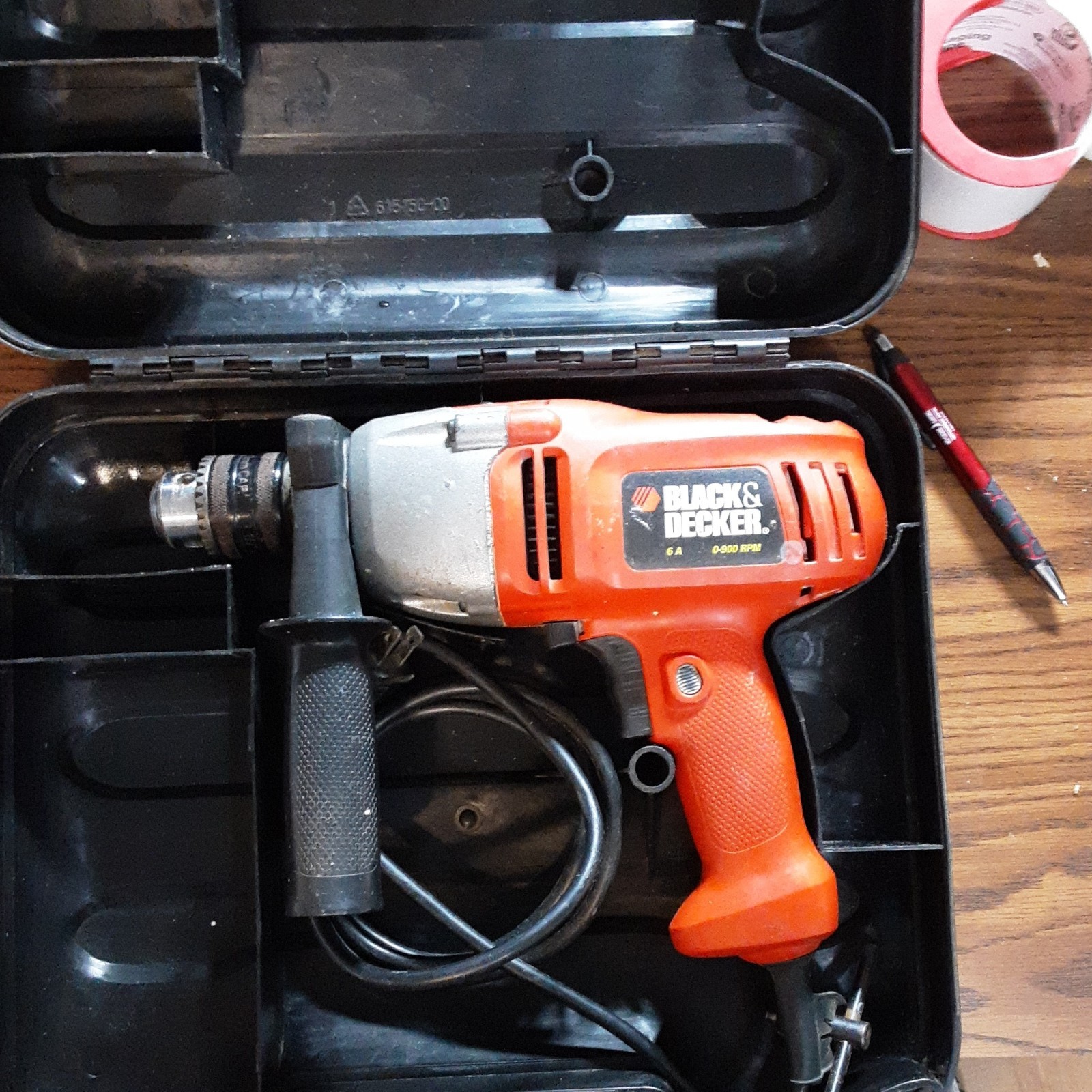 BLACK+DECKER 6A Corded Drill 0-3000 RPM Keyed Chuck w/ Case & Aux Handle