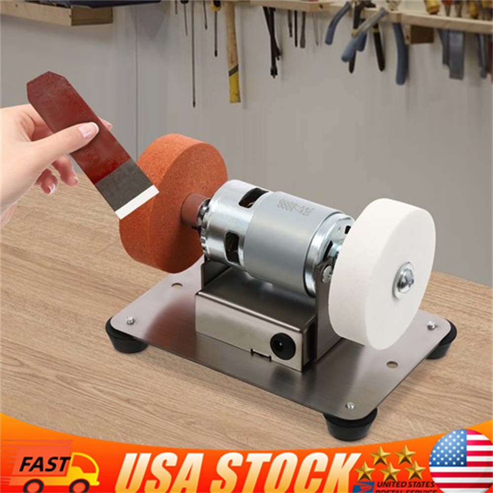Electric Benchtop Grind Sander Adjustable Variable Speed Table Grinding Machine