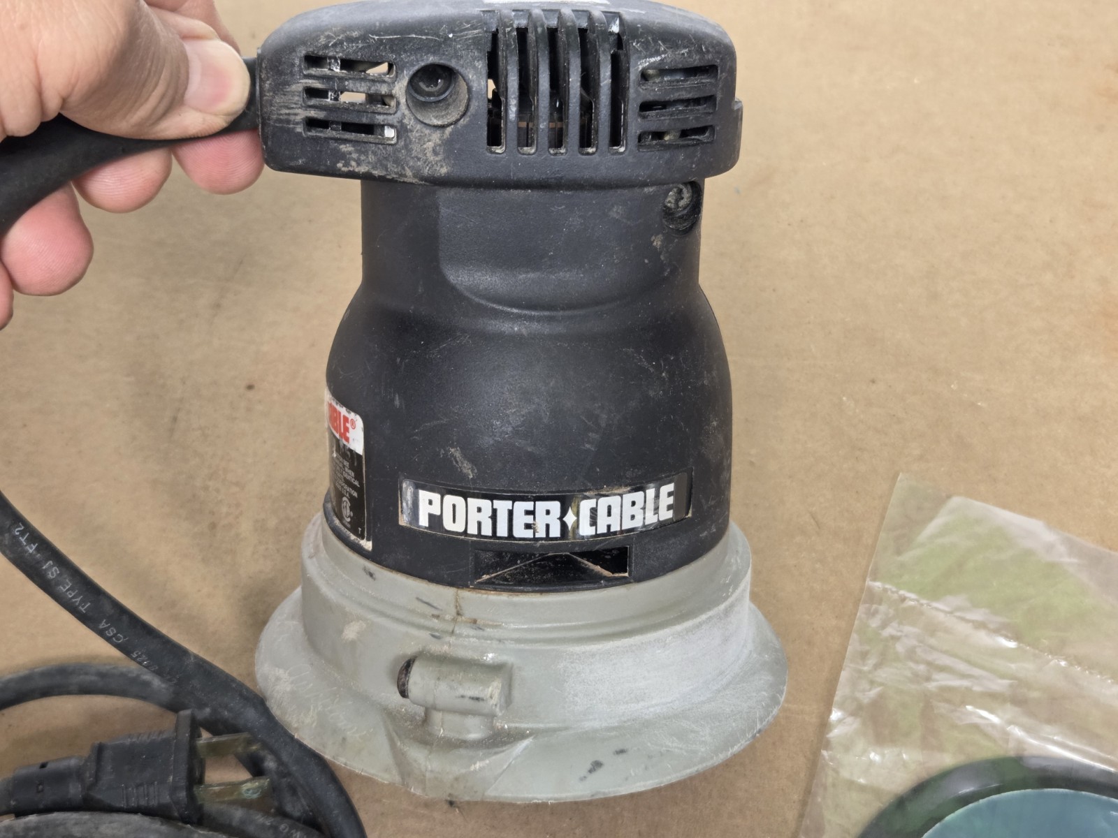 PORTER CABLE 332 Type 2 5&Prime; Random Orbit Sander Quicksand 120V 12000 OPM New Pad