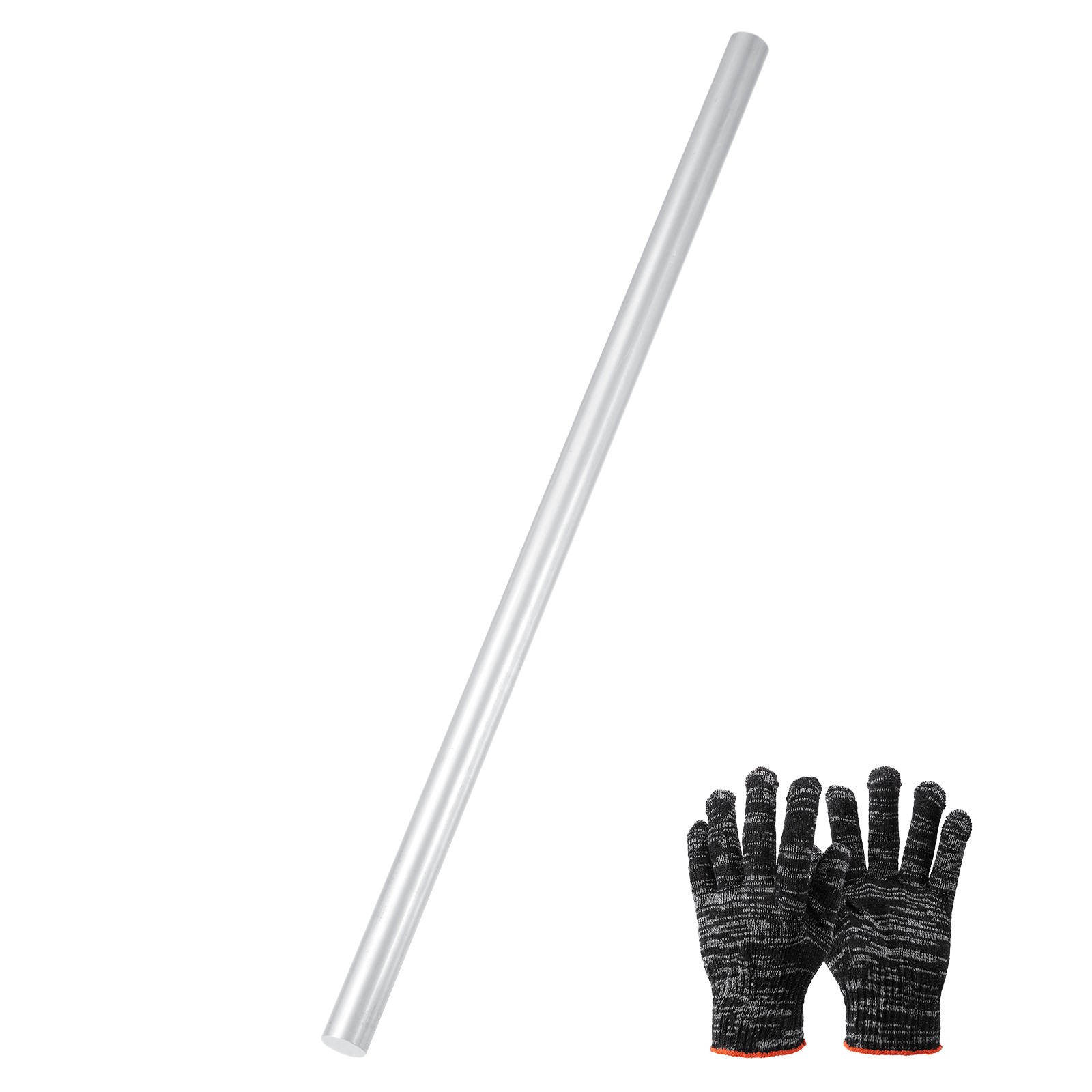 6061 Aluminum Rod 41/64&Prime;(16mm) Dia 12&Prime;(305mm) Long, Silver Tone